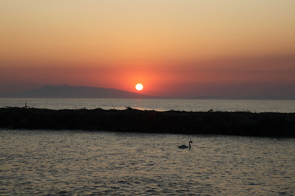 Tramonto sull'Argentario - Problema di alone sul sole