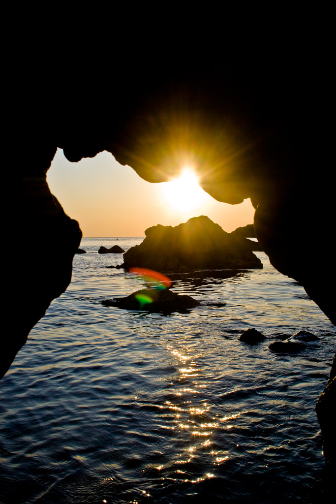 tramonto dalla grotta