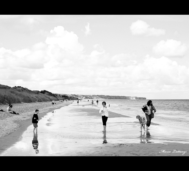 Playing on the beach