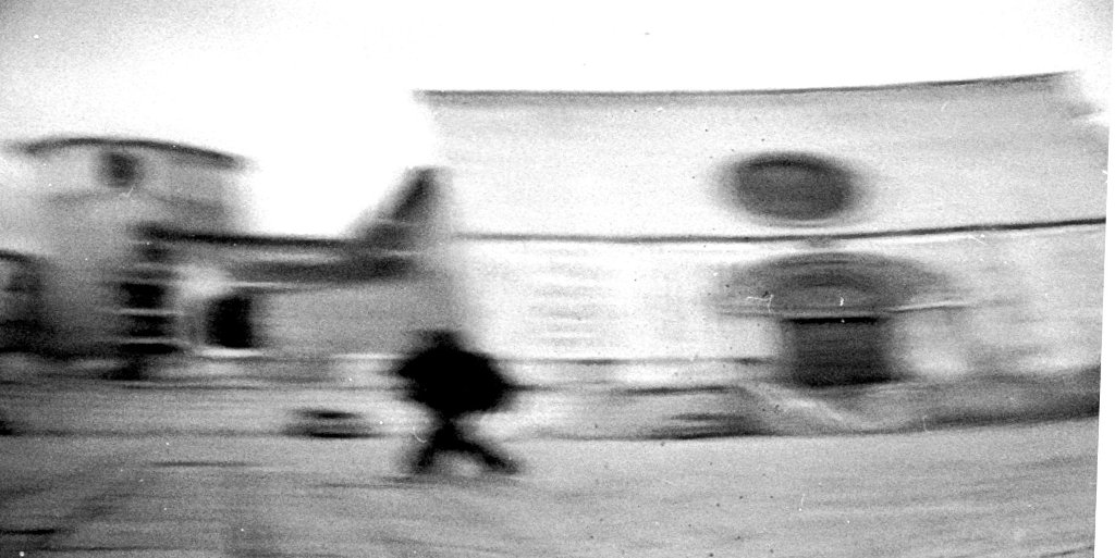 L'Aquila - vision from a streetcar glass