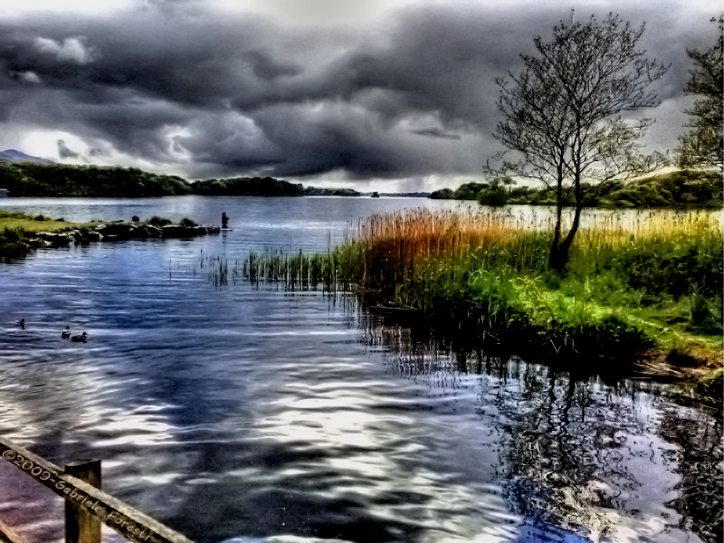 HDR Irish Lake Landscape - The fisher