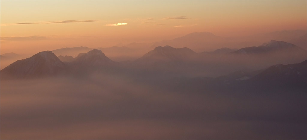 tramonto dal monte Baldo