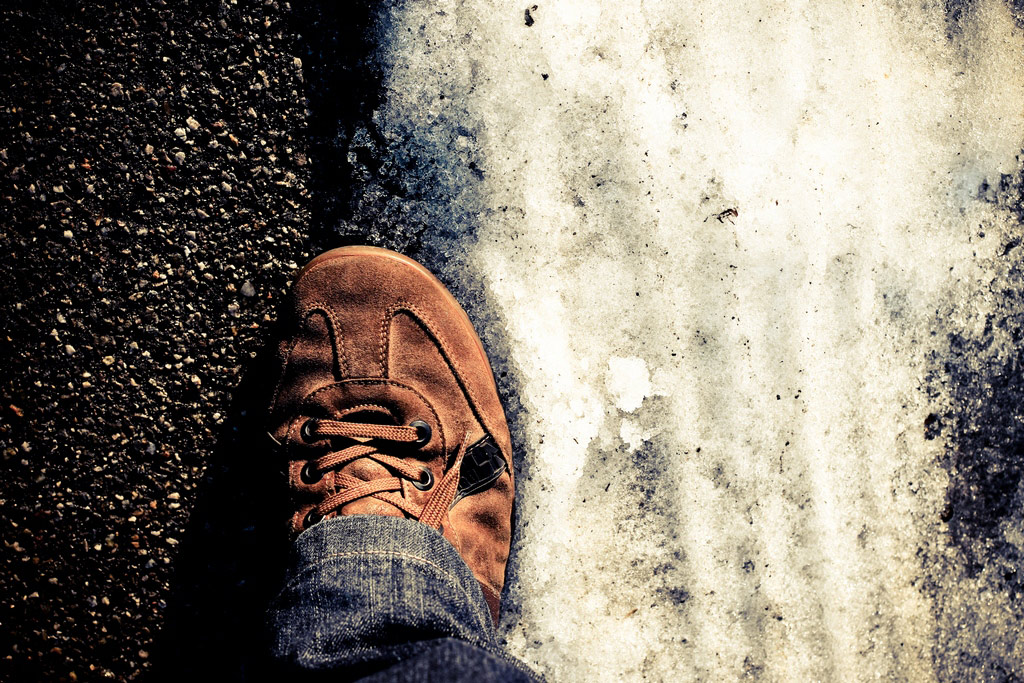 Between white and black...I'm walking on my way