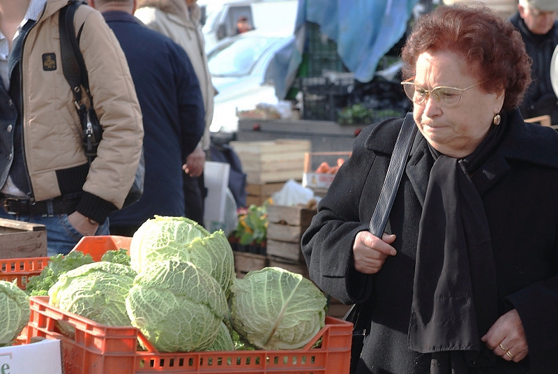 Al mercato del mattino.