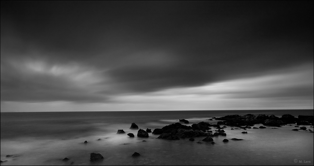 landscape in black and white