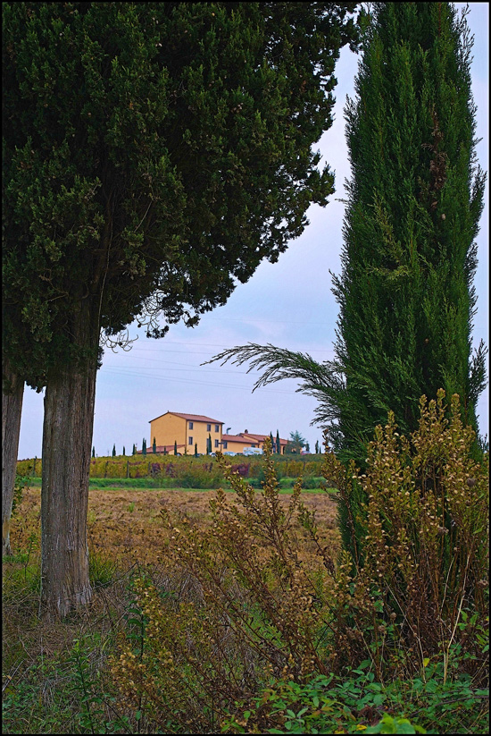 una casa incorniciata nella campagna