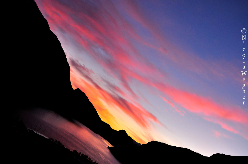 Tramonto sul lago di Molveno