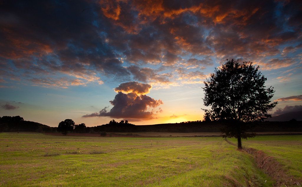 La campagna al tramonto