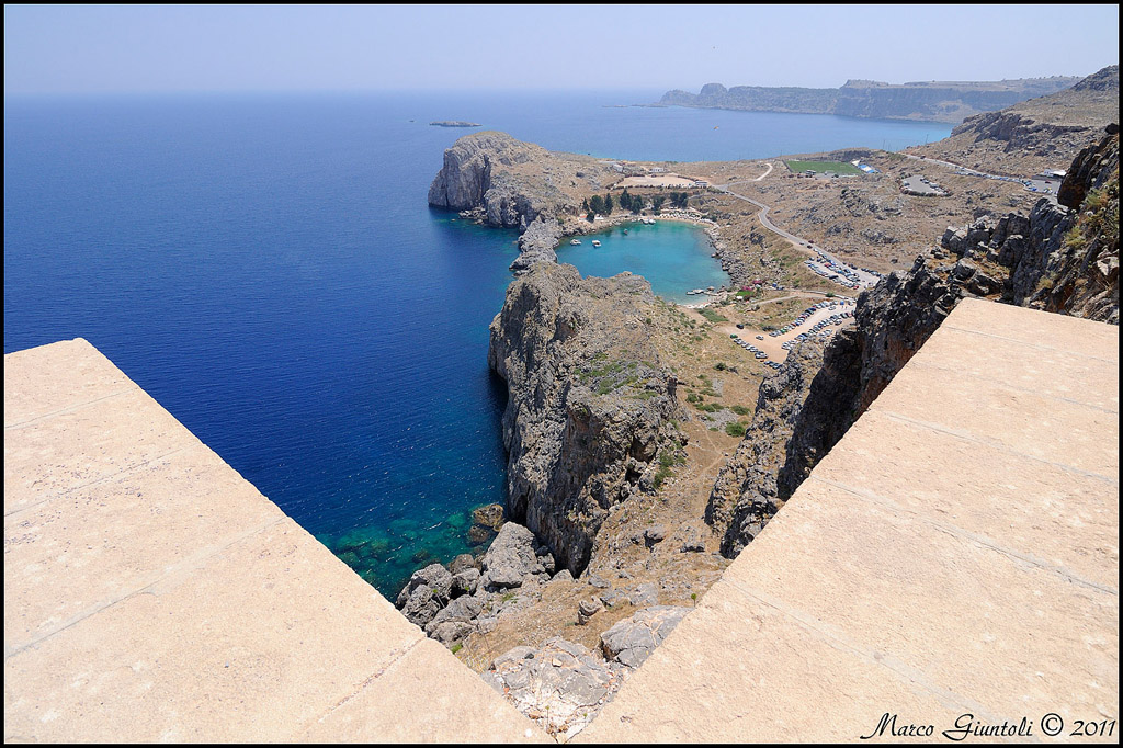 Panorama della baia di St. Paul a Lindos