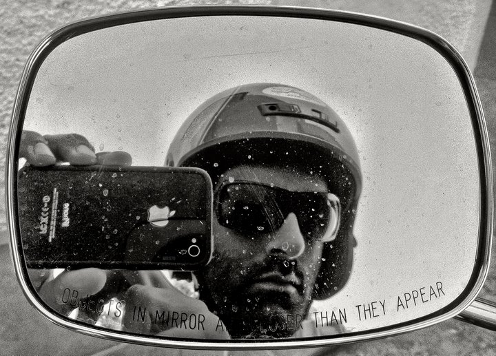 "objects in mirror are closer than they appear"