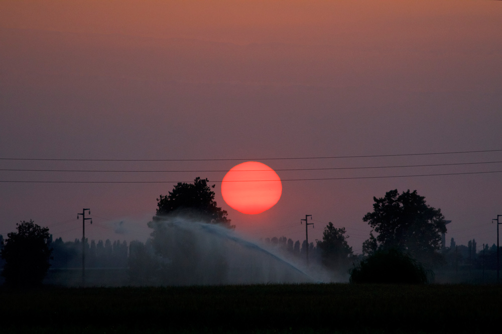 tramonto in pianura