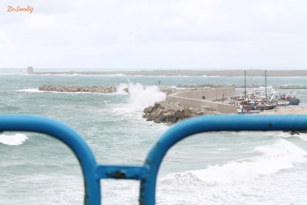 Mare mosso al porto di Terrasini (PA)