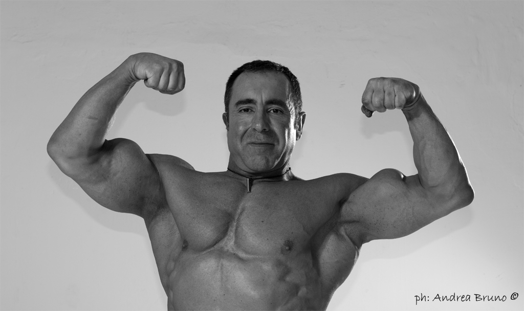 Body builder in studio