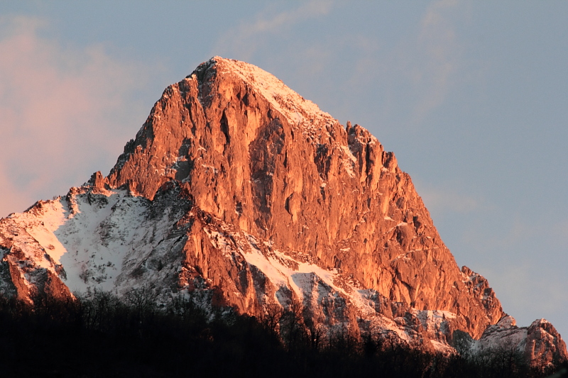 tramonto sul pizzo badile