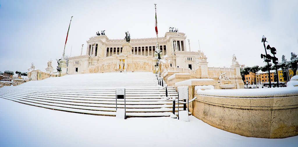 Un mondo di neve a Roma