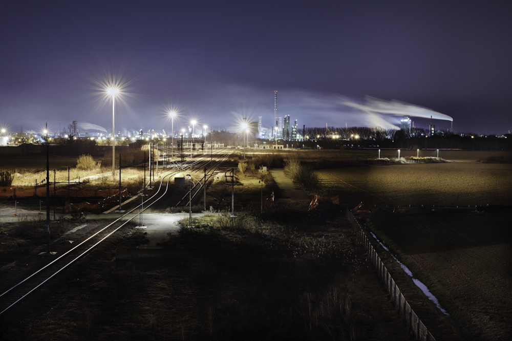 just outside the city