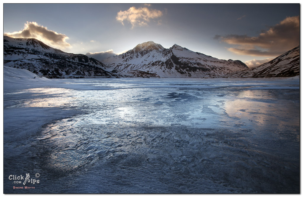 Frozen blue under the sky