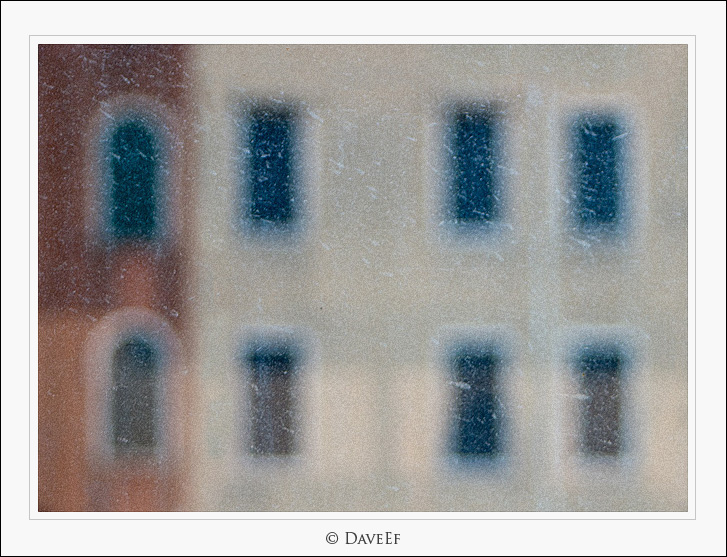 through the dirty glass