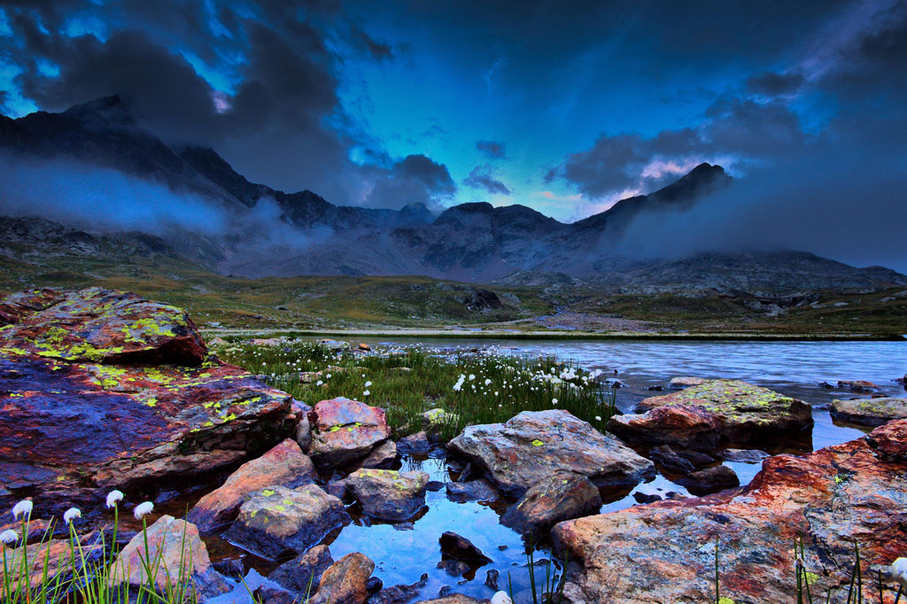 Tramonto al lago bianco
