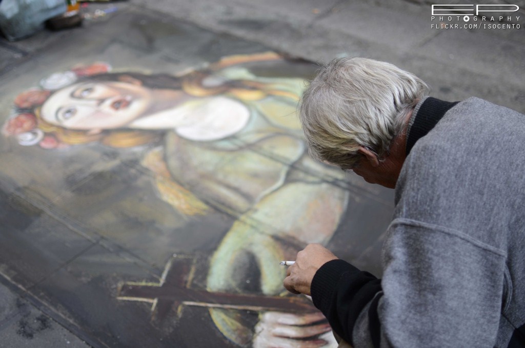 Artista di strada "il madonnaro"