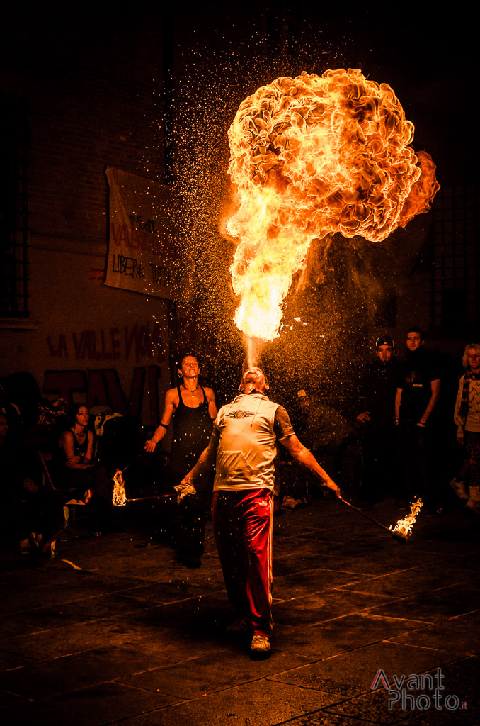 Fire and the face in the fire.