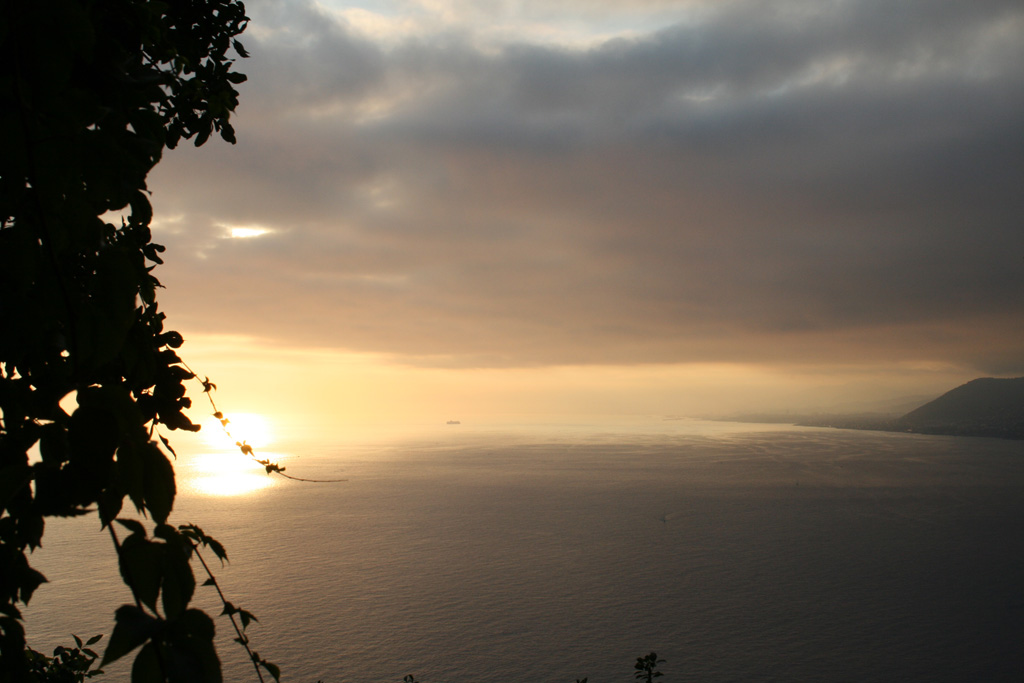 tramonto con cornice