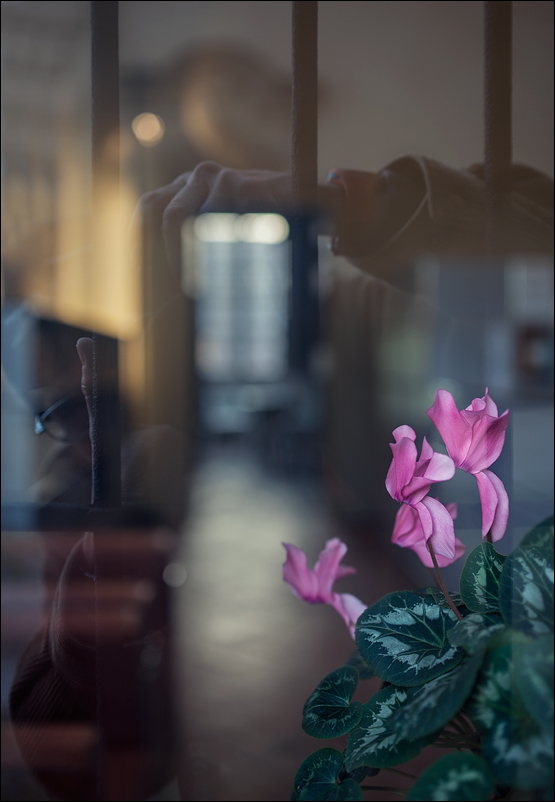 Autoritratto con fiori