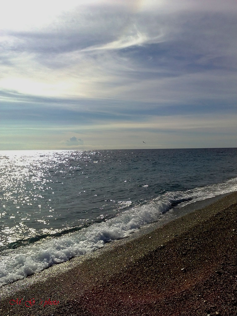 Scorcio di spiaggia all'alba