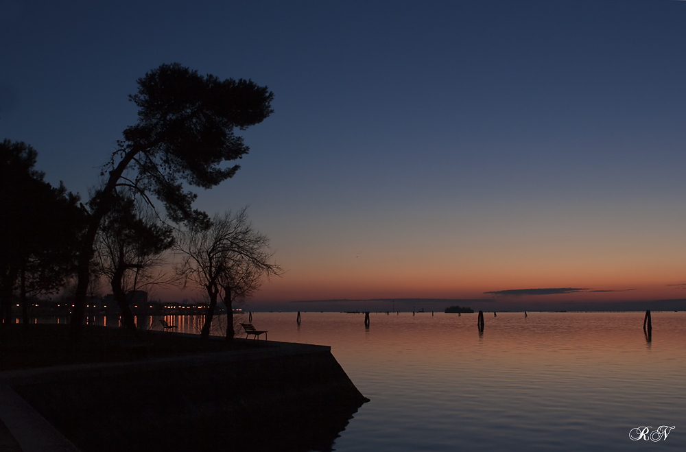 Crepuscolo sulla laguna veneta