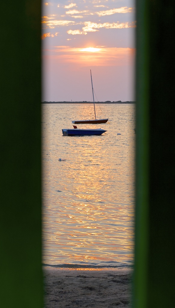 Sunset through the bars