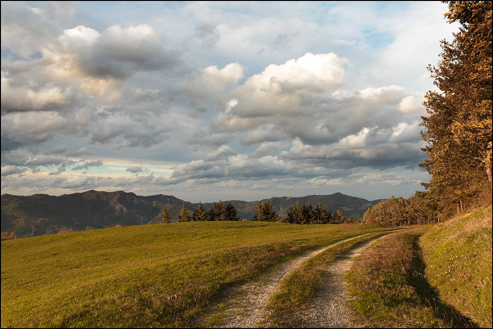 Una strada sulle colline