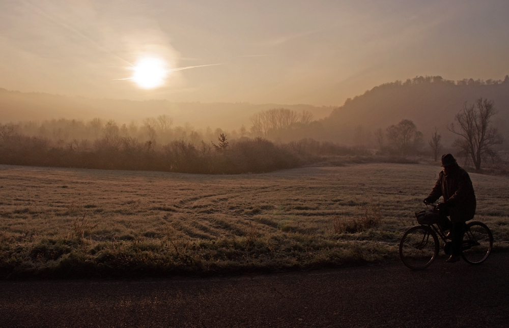 Campagne gelide e bicicletta