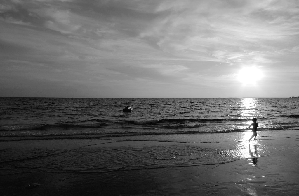 Una corsa al tramonto.