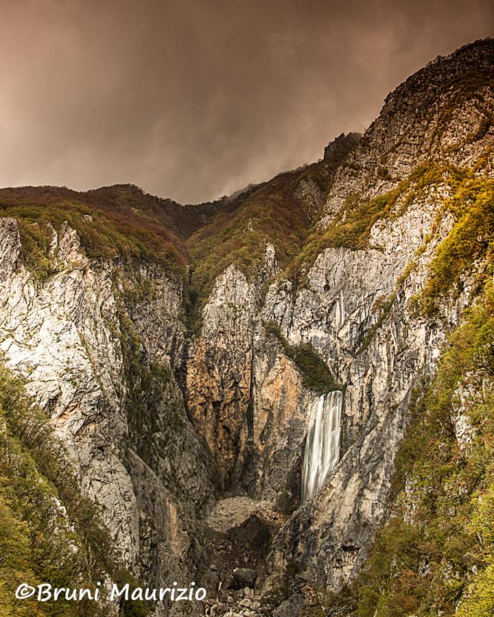 Slap Boka sul versante sloveno del Canin