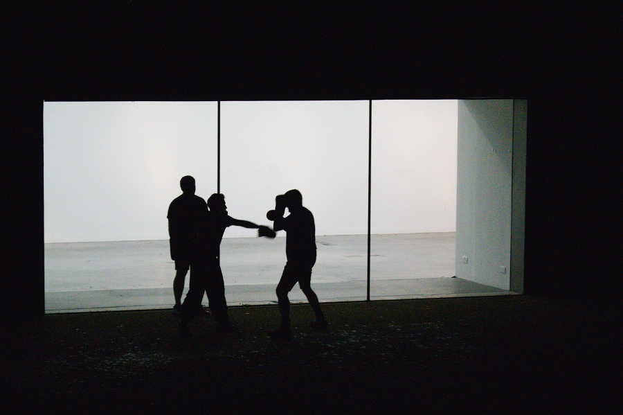 Evening outdoor boxe training