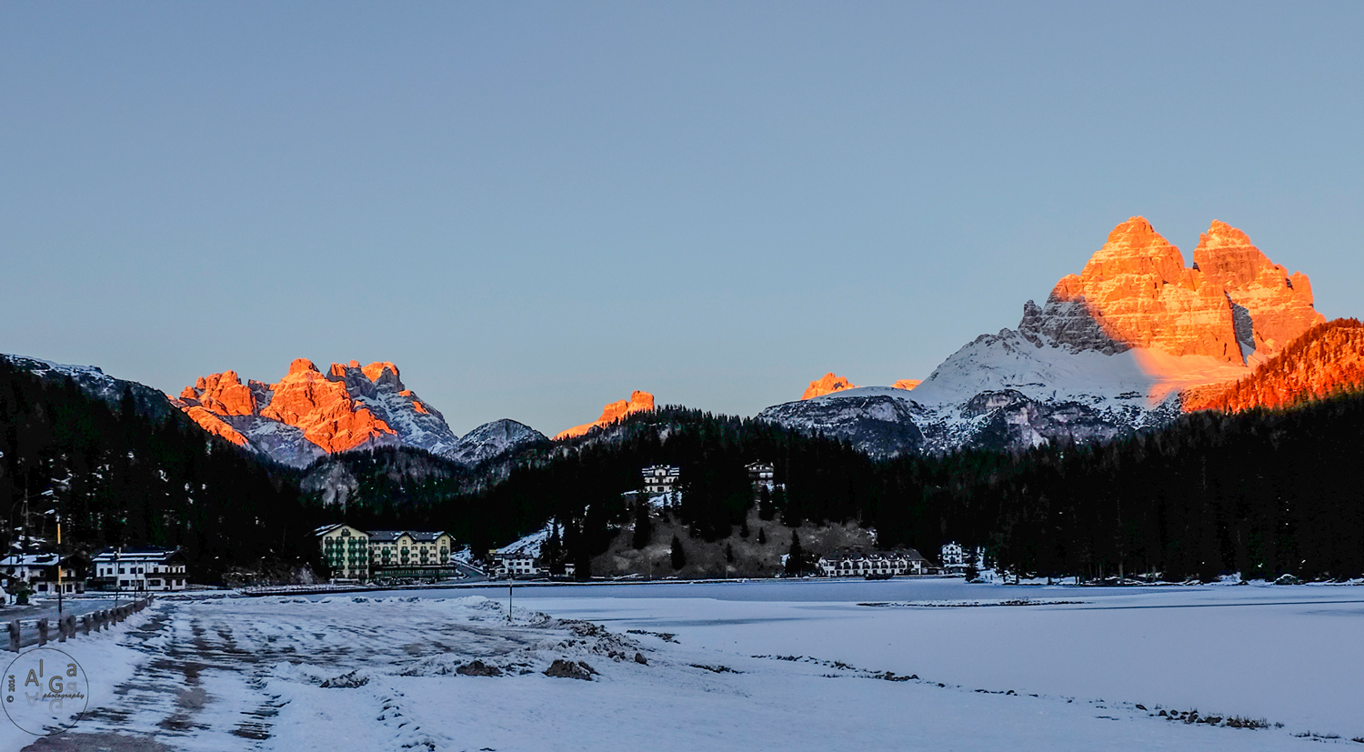 tramonto a Misurina