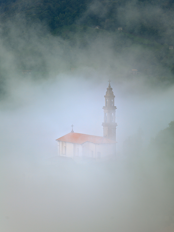The church into the fog