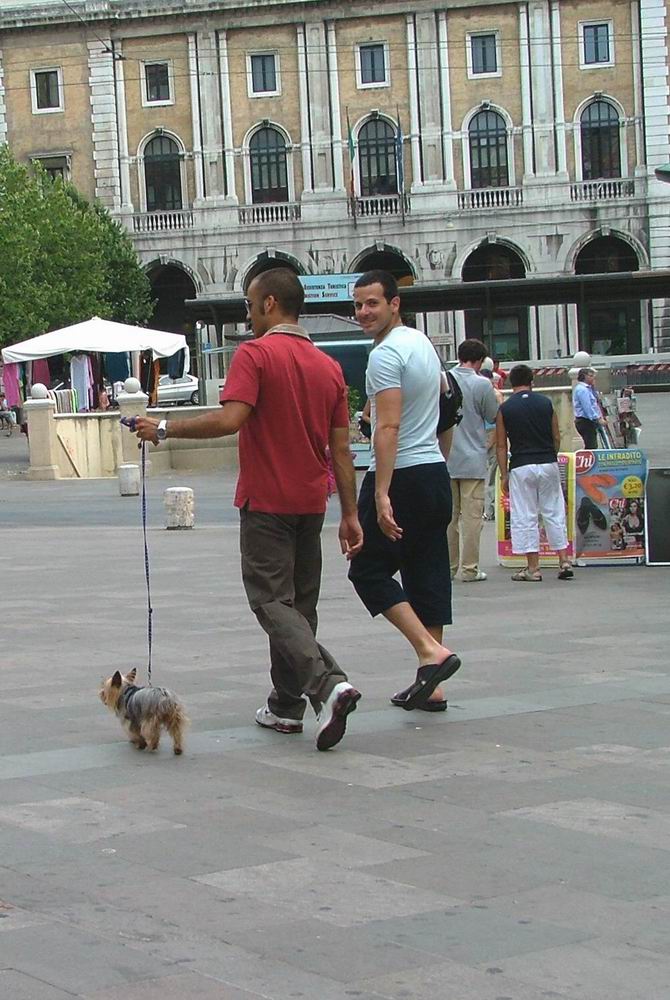 Guys and dog