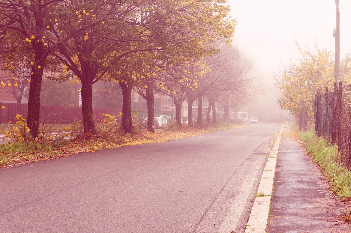 Insolita nebbia autunnale nel cuore della periferia romana