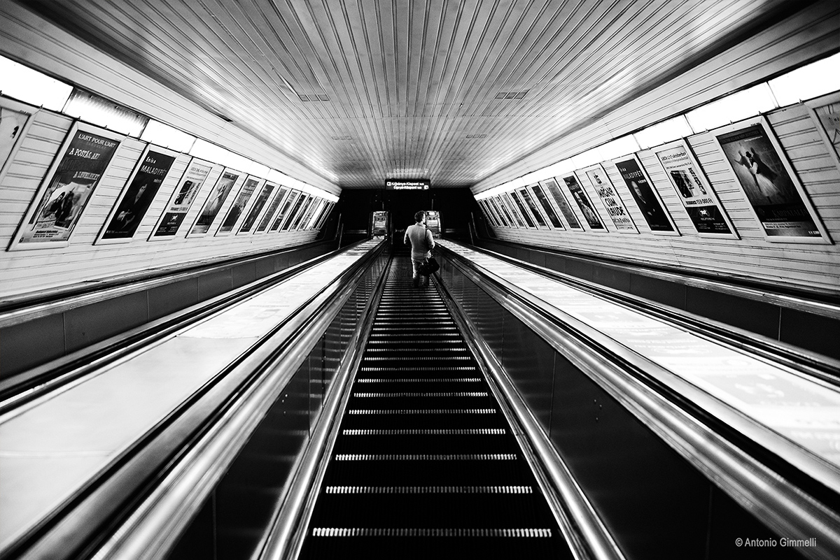 Black and white metro - Budapest