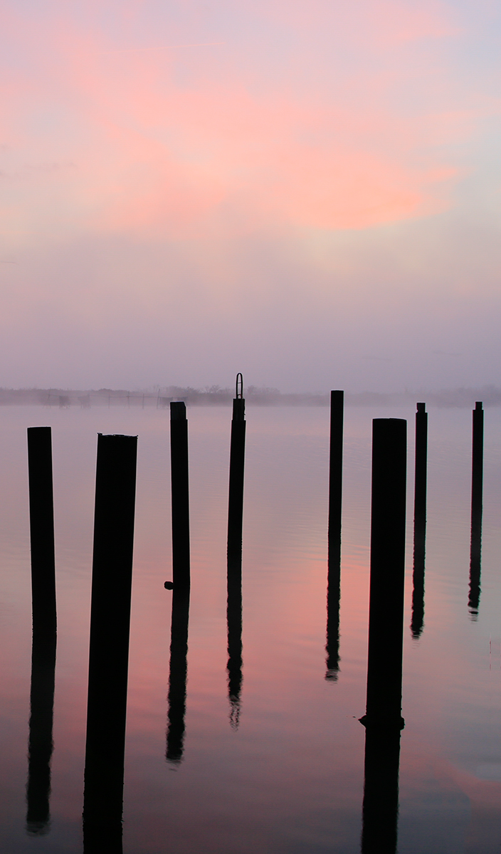Alba sul delta del Po