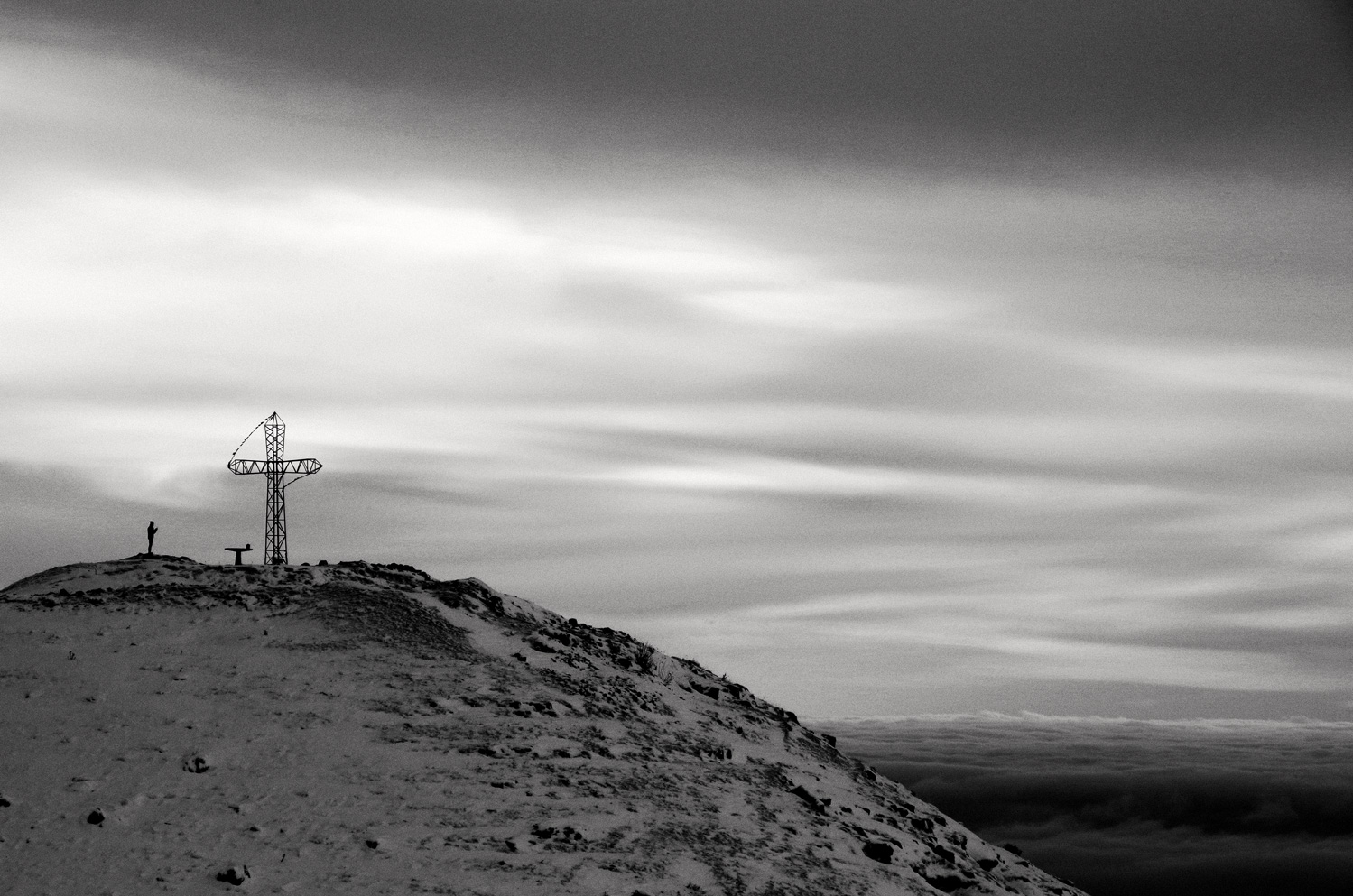 Microescursionista in vetta