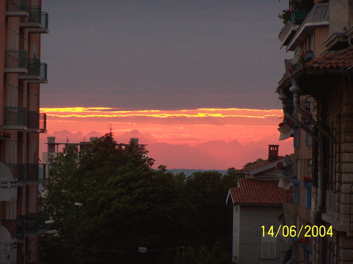 Tramonto sul mare e Carso in "stravedamento" (conoscete questo termine?)