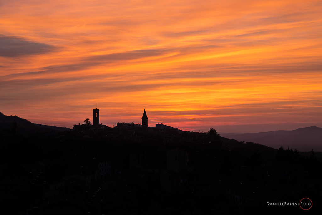 tramonto sui campanili