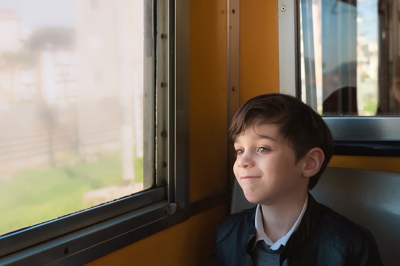 Mattia in treno