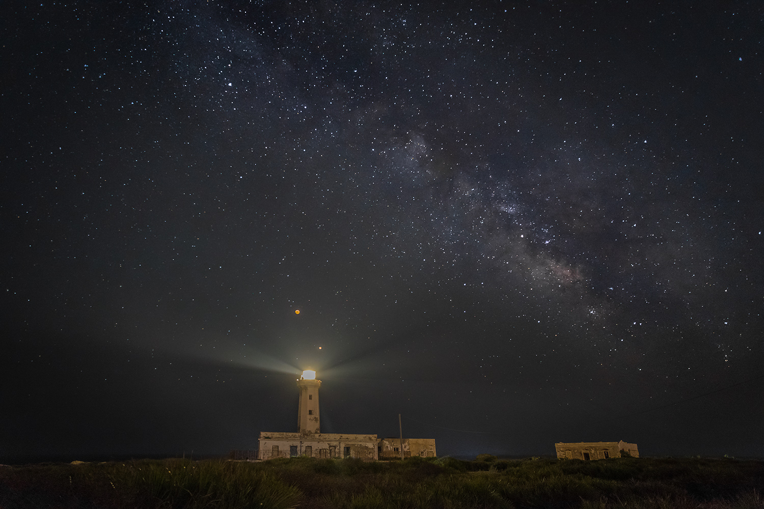 Milky way durante l'eclissi di Luna