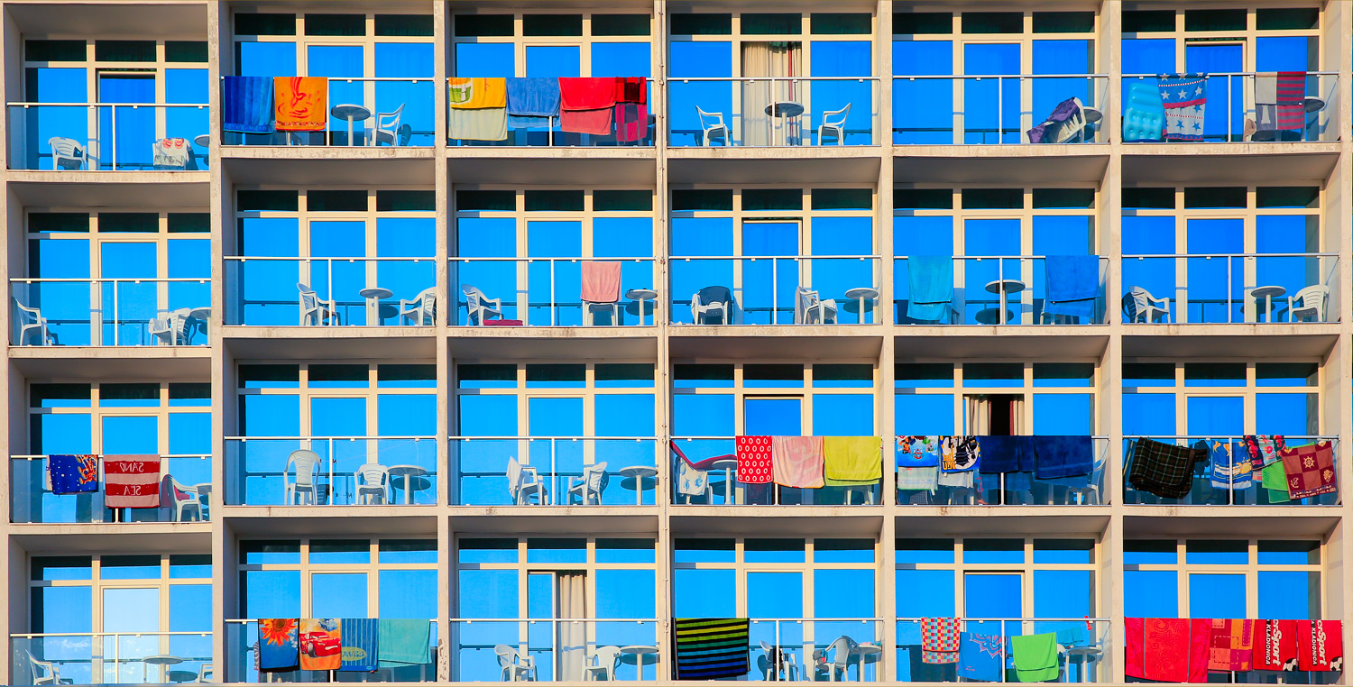 Teli da mare ad asciugare