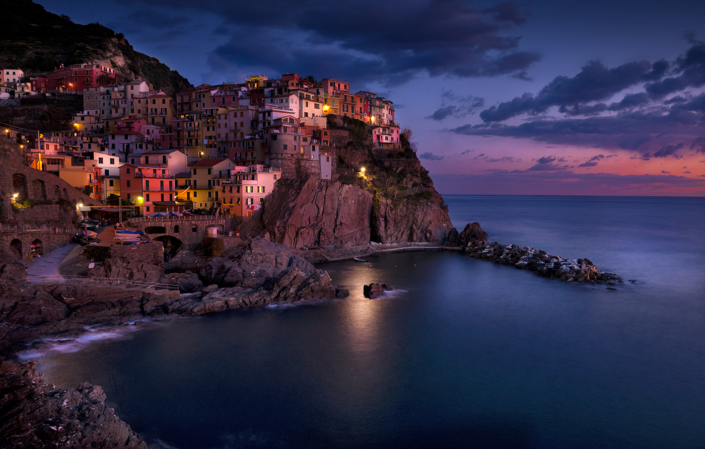 L'ora blu a Manarola