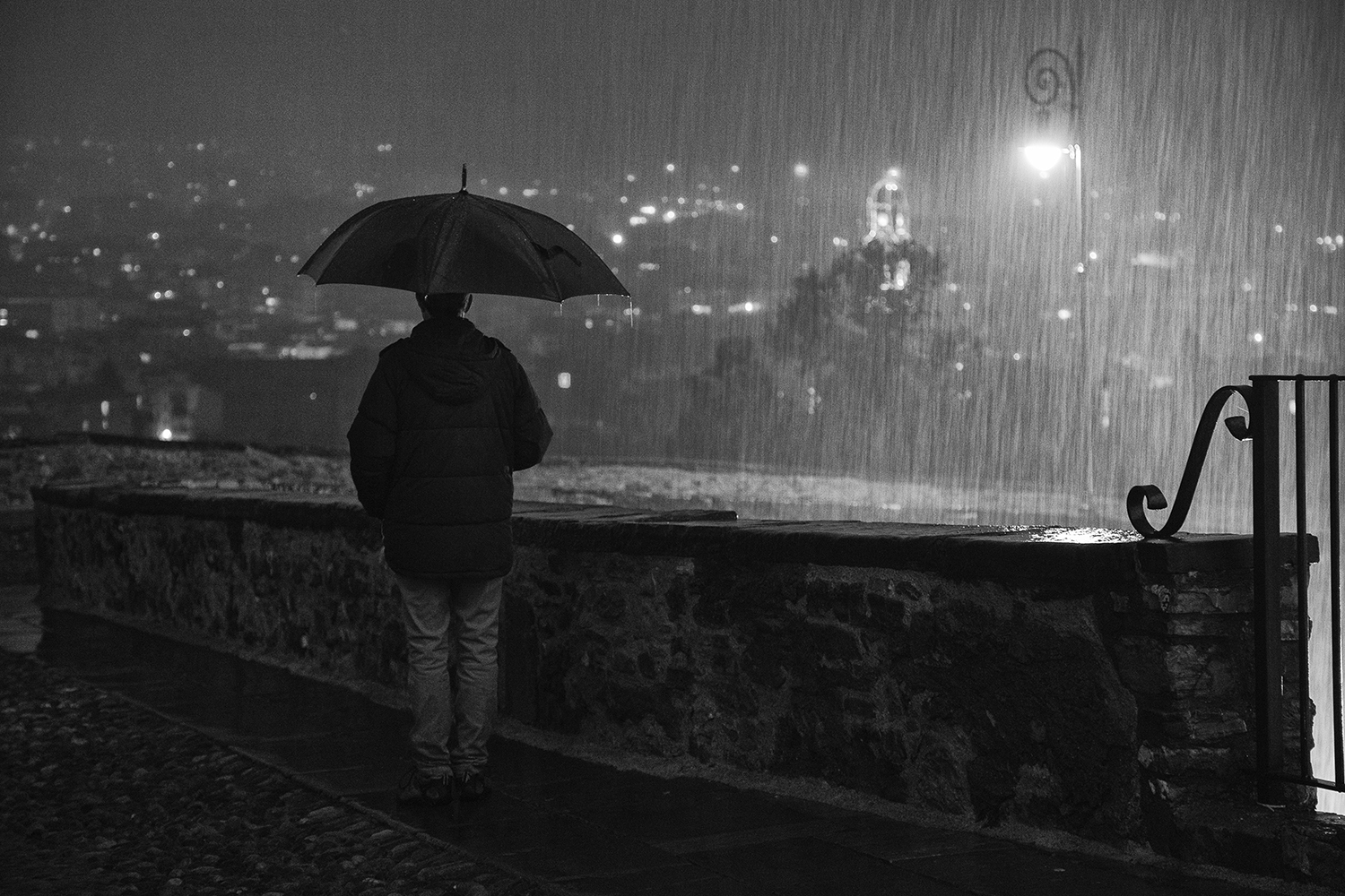 Pioggia in Bergamo Alta