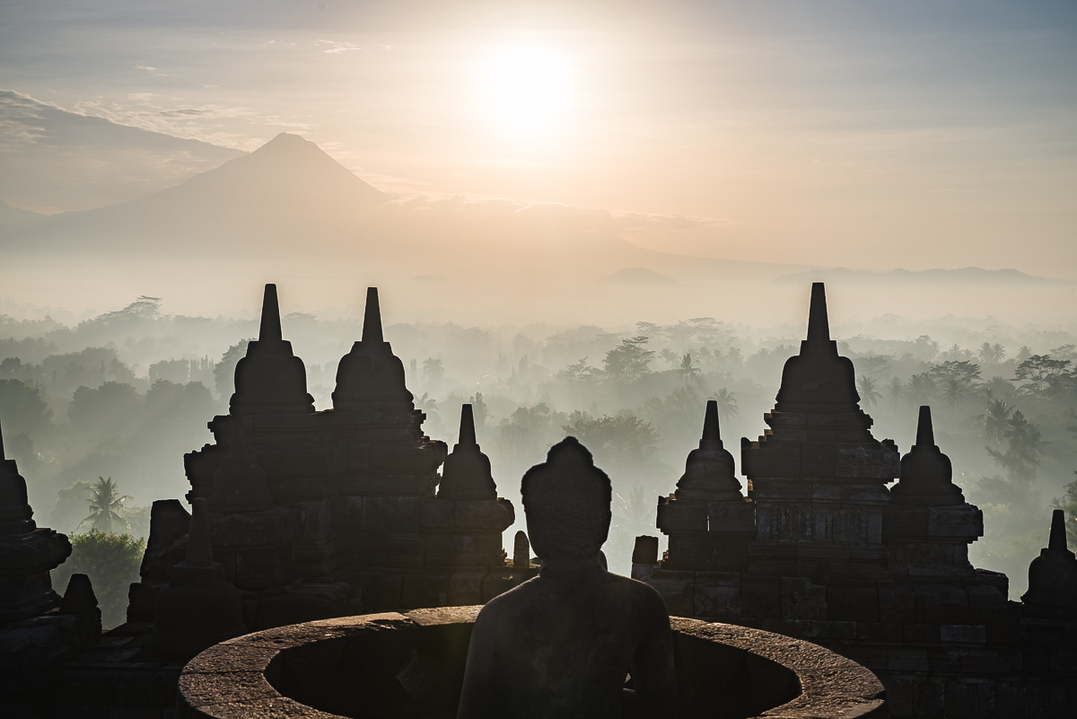 | Sunrise on Borobodur Temple |
